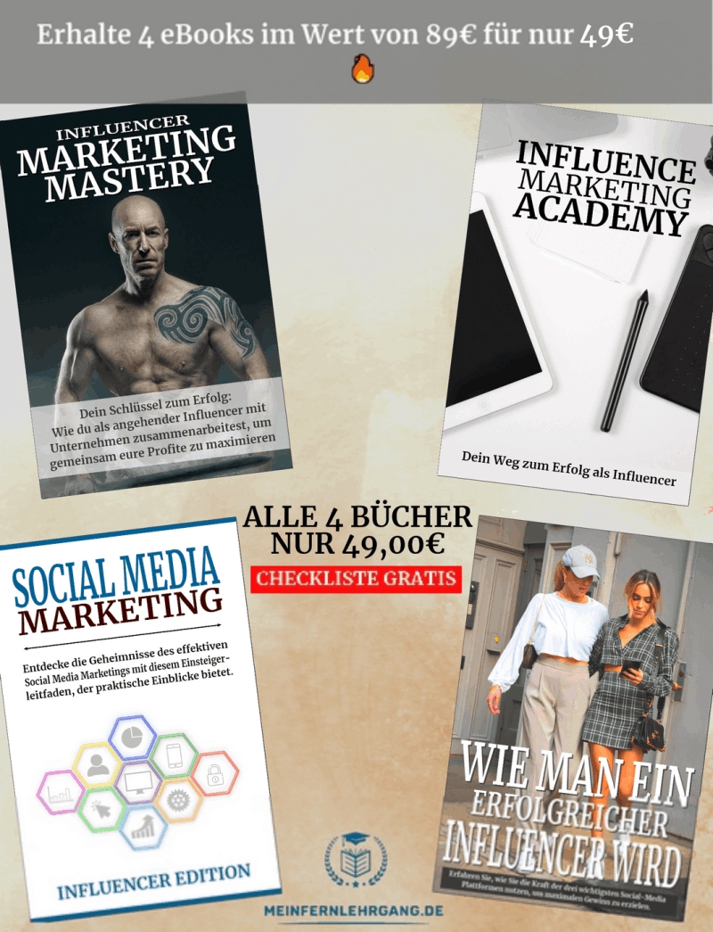InfluencerBoost - Dein MegaBundle zum Erfolg (4 eBooks + Checkliste): Bundle, Influencer, eBook, Sonderangebot